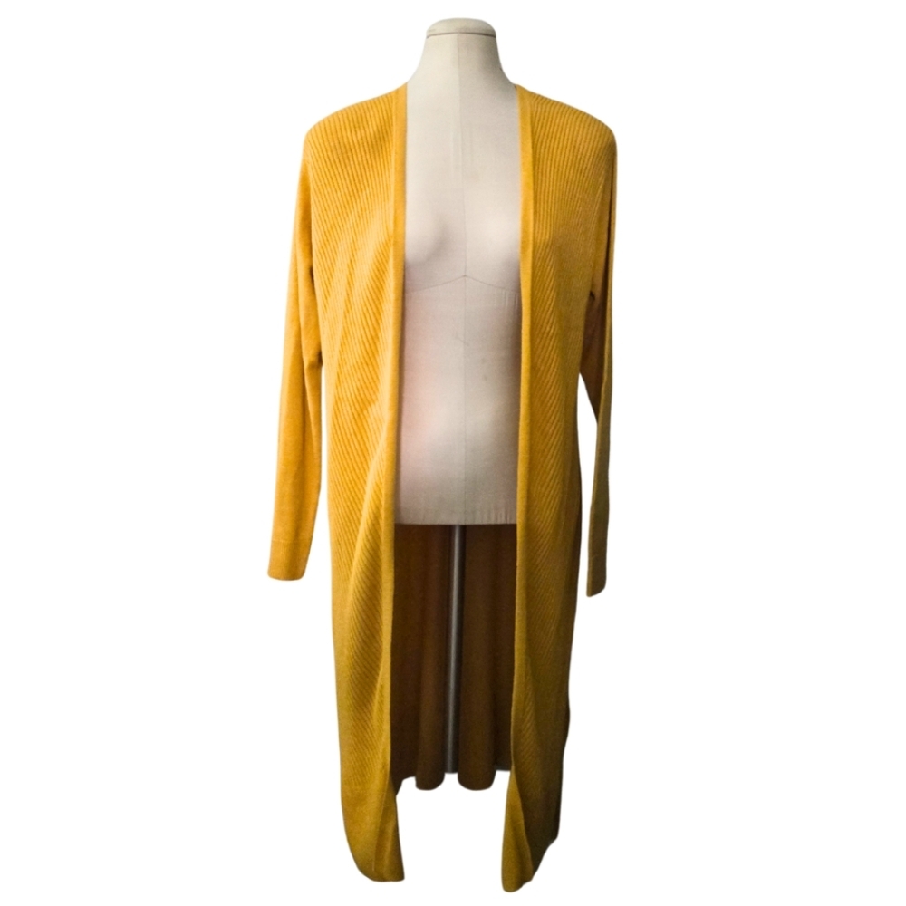 EVEREVE Allison Joy Duster Cardigan Mustard Yellow Medium
